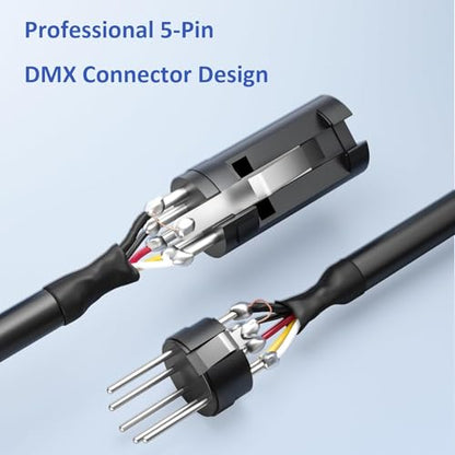 SMALL-EYE 5 Pin DMX Cables 50 ft 2-Pack, 4-Core Male to Female - size: 50 feet -2 Packs