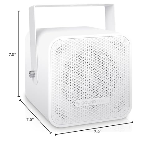 Sound Town Compact 2-Way 5" Coaxial Wall Mount Commercial Loudspeaker, White, with 5" Woofer, Birch Plywood, Speed Mounting Bracket for Bar, Church - color: White, size: 5"