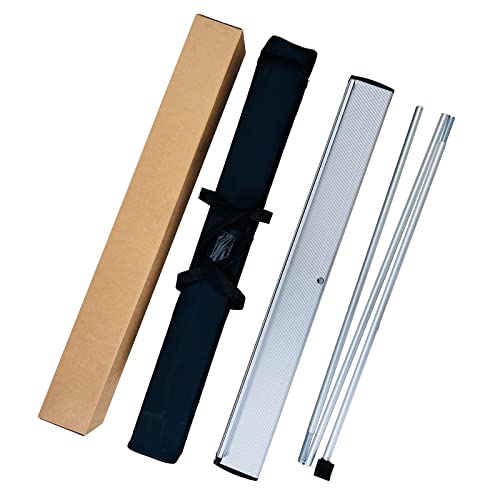 Heavy-Duty 36''x 80'' Retractable Banner Stand Roll Up Banner Stand Advertising Display Stand with Padded Canvas Bag