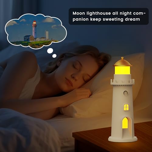 easuntec Moon Projection Night Light Color Changing, Rechargeable Dimmable Timer, RGB Night Light for Bedroom, Nursery, Kids, Adults, Moon Lighthouse Gifts for Girls Boys (RGB)