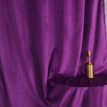 Purple Velvet Curtain Set- Curtains with Bows for Living Room/Bedroom W52 x L84-inch, 2 Panels - color: Purple, size: 52"W x 84"L (Pack of 2)