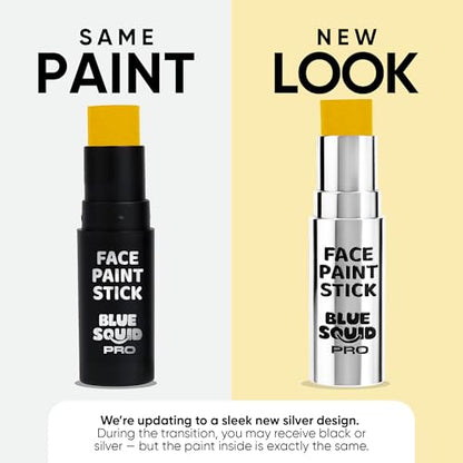 Blue Squid PRO Metallic Gold Face Paint Stick - Waterproof Gold Body Paint Adults Eye Black Baseball, Eyeblack Softball -Hypoallergenic Twist-Up Non-Toxic Makeup Stick Cosplay, Sports & SFX - color: Metallic Gold