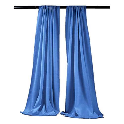 New Creations Fabric & Foam Inc, 5 Feet Wide by 9 Feet High Polyester Backdrop Drape Curtain Panel (2 Panels 5 Ft Wide x 9 Ft High) (Cornflower) - color: Cornflower