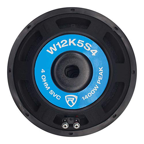 Rockville K5 W12K5S4 1400W Peak 350W RMS 12-Inch Car Audio Subwoofer, 4 Ohm, Deep Bass, High Power Handling, Durable Build, for Car Audio Enthusiasts - style: 12” 4 Ohm
