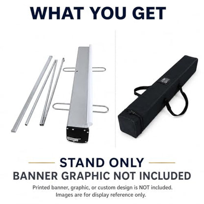 36" x72–92" Heavy Duty Retractable Banner Stand with Reinforced Base and Padded Carrying Bag, Roll-Up Display for Trade Shows, Exhibitions & Events (Stand Only) - size: 36" W x 72–92" H
