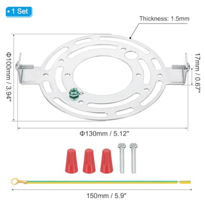 PATIKIL 130mm (5.1") Universal Light Fixture Mounting Bracket Kit, Light Crossbar Round Ceiling Plate with Screw for Wall Lights Ceiling Lighting Pendant Chandelier - size: 130mm