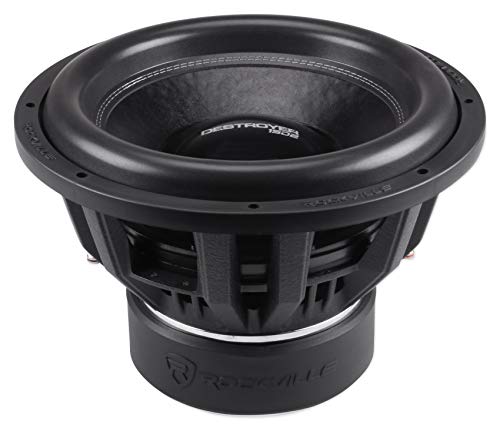 Rockville Destroyer 15D1 15" Dual 1-Ohm Competition Car Audio Subwoofer | USA Made Voice Coils, 8000W Peak, 2000W RMS, Dual 1-Ohm, Triple-Stacked 300 Oz Magnets, Cast Aluminum Basket, 35mm XMAX