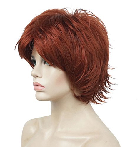 Lydell Short Layered Shaggy Wavy Full Synthetic Wigs 130 Copper Red - color: #130 Copper Red