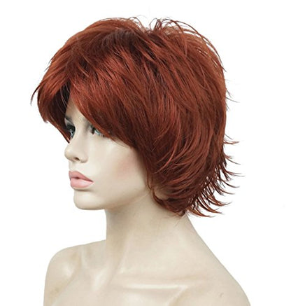 Lydell Short Layered Shaggy Wavy Full Synthetic Wigs 130 Copper Red - color: #130 Copper Red
