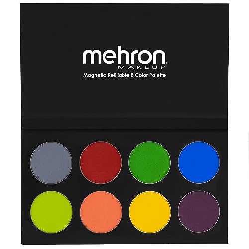 Mehron Makeup Paradise AQ - TROPICAL PALETTE, Water-Activated Face Paint | 8 Color Professional Face & Body Paint Makeup for Cosplay, Theater, & Halloween. Vegan, Cruelty-Free, & Made in USA. - color: Tropical