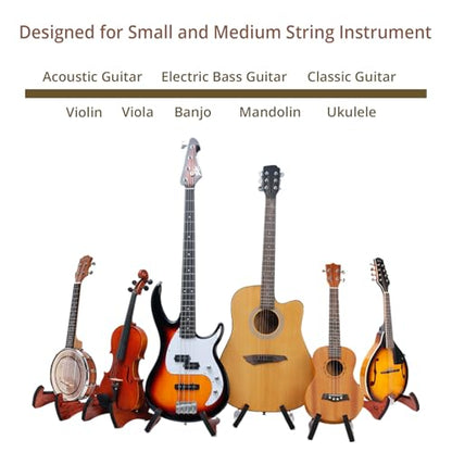 Guitar Stand, Acoustic Guitar Stand with Padded Foam, Classical Electric Guitar Stand,Folding Bass Guitar Display Stand Travel Guitar Stand, Compatible with Mandolin, Bass, Banjo, Ukulele,Rabbit-Shape Patented (Zebra) - color: Zebra