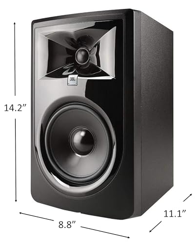 JBL Professional 306P MkII 6-Inch 2-Way Powered, Active Monitor Speaker for Near Field Music Production, Studio Monitor, Desktop Computer, Hi-Fi Audio. Sold individually, Black - style: 306P single