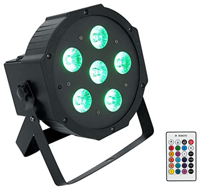 Rockville Battery PAR 61 36W Rechargeable RGBWA+UV DMX Wash Light, 25 Degree Beam, Replaceable Batteries, IR Remote, Sound-Activated, for DJs and Events | 12-18 Hour Battery Life, Stage Lighting, Remote Included, Sound Activated, Strobe, 6/10 DMX Channels