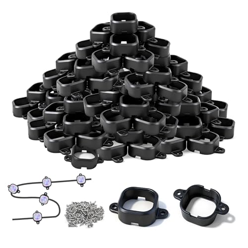 95 Pcs Light Mounting Clips Set for Govee Pro H706 Permanent Outdoor Lights | Compatible with H706A H706B H706C Outdoor Lights Extension Mounting Brackets Screws Kit, Replace Adhesive (Black) - size: 95 PCS Black for H706(A,B,C)