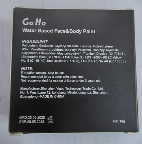 Go Ho Black and White Face Body Paint,Cream Washable Formula Face Painting for Halloween Cosplay,Body Paint SFX Makeup Palette,Professional Skeleton Skull Face Paint - color: White Black