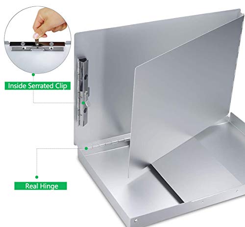 Sunnyclip Aluminum Clipboard with Storage (Legal Size) Form Holder Portfolio Aluminum Metal Binder Heavy Duty with Clip Inside Posse Box, for Office Business Medical Professionals Stationer - size: Legal Size 14.5 x 9 x1 in