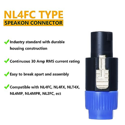 HBU 25 Packs 4 Pole Speakon Connectors - Twist Lock NL4FC Speak-On Connector Replacement - Compatible 4-Pole Plug for NL4FC, NL4FX, NLT4X, NL2FC, NL2FX Adapter (25 Pack) - size: 25 Pack