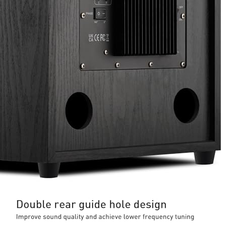 8" Active Home Theater subwoofer, Featuring SUB and RCA Input interfaces, 200W RMS, Medium-Density fiberboard Cabinet with Heat Sink, Adjustable Crossover Frequency Range from 60-180 Hz - size: 8-inch subwoofer