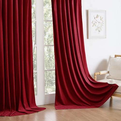 Manyshofu Burgundy Velvet Curtains, 2 Panels Blackout 52x84 | Luxurious Velvet Feel, Thermal Insulated Noise Reducing, Dual Back Tab And Rod Pocket Hanging, Machine Wash Fade-Resistant - color: Burgundy, size: 52"W x 84"L (Pack of 2)