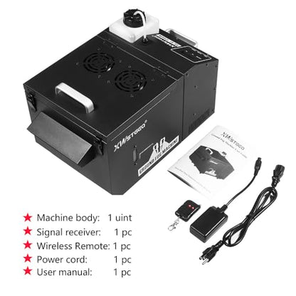 XWSTGEQ 1200W Low Lying Ground Fog Machine DMX512 Wireless Remote Control | Adjustable Fog Output, Anti-Dry Pump Protection, Stainless Steel Tank for Wedding Halloween DJ Stage