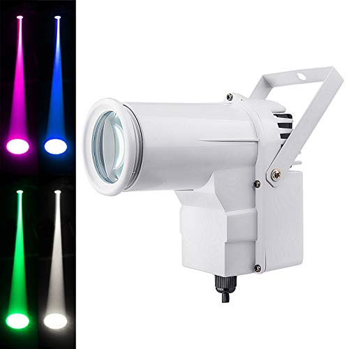 Disco Ball Light, 12W Led White PinSpot for Light up Mirro Ball, Pin spot DJ Stage Lights(White Shell 4 Color) - color: 4 color White Shell