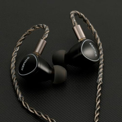Kefine Quatio 2DD + 2BA Hybrid In Ear Monitor HiFi IEM Wired Earbuds | with 3 Tuning Nozzles, CNC Aluminum Shell, Detachable Silver-Plated 2Pin Cable, Earphones for Audiophiles Musicians Gamers
