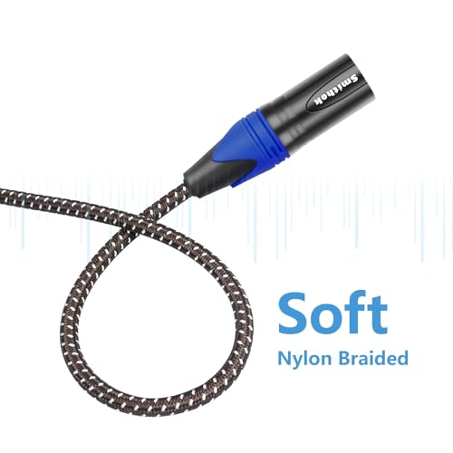 Smithok 1/4" to XLR Cable,Heavy Duty Nylon Braided,Gold Plated Plug,Balanced 1/4" TRS to XLR Male Patch Cable, Quarter Inch 6.35mm to 3pin XLR Male Microphone Cable -10ft(3M)