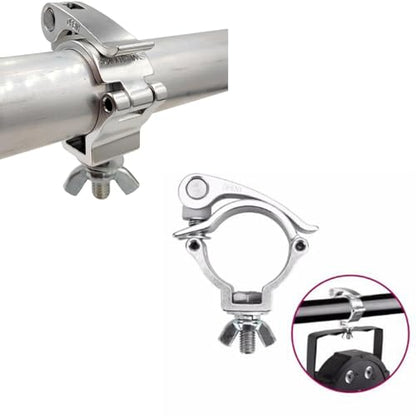 2Pcs Stage Light Clamp 2” Truss Mount Quick Lock Release Fit 48-51mm Tube | Aluminum Alloy Stage Lighting Clamps Heavy Duty 220 Lbs for OD Tubing Truss Pipe F34 Silver