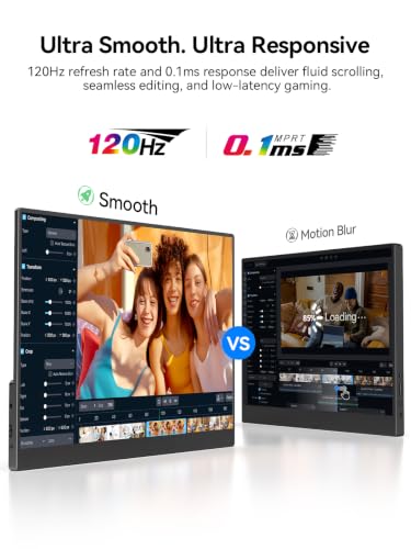UPERFECT 4K 120Hz Portable Monitor Touchscreen, 16" 600Nits Gaming Monitor - size: 16"