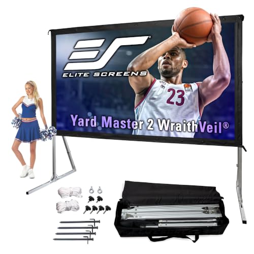 Elite Screens Yard Master 2 WraithVeil Projector Screen 180-INCH 16:9 Front and Rear 4K/8K Ultra HD Active 3D HDR Movie Screen, OMS180H2-DUAL - color: Front and Rear Projection, size: 180-inch, 16:9, style: Yard Master 2 Dual