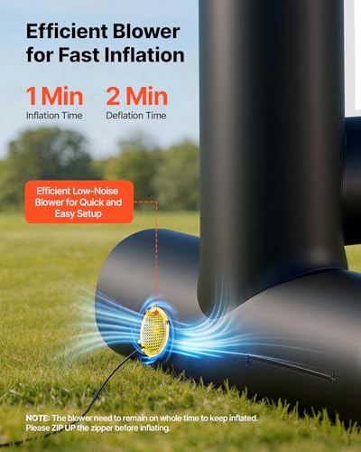 VEVOR Inflatable Movie Screen, 14 ft Outdoor Inflatable Projection Screen with Portable Storage Bag, Front/Rear Projection, Easy Set Up, Blow Up Screen for Outdoor Backyard Movie Night, Theme Parties