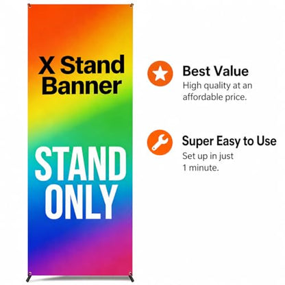 4U Media&Displays Premium X Banner Stand Display 24"x72" 10 PACK with Carrying Bag (STAND ONLY) - size: 10 PACK