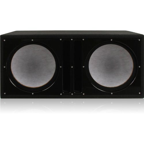 BELVA Dual 10-inch Car Ported Subwoofer Box 3/4-inch MDF Prelined Polyfil Includes Custom Blue Baffle [BBX210BK] | 3/4-inch MDF Prelined Polyfil Includes Custom Blue Baffle [BBX210BK] - size: Black Dual 10" (box only)