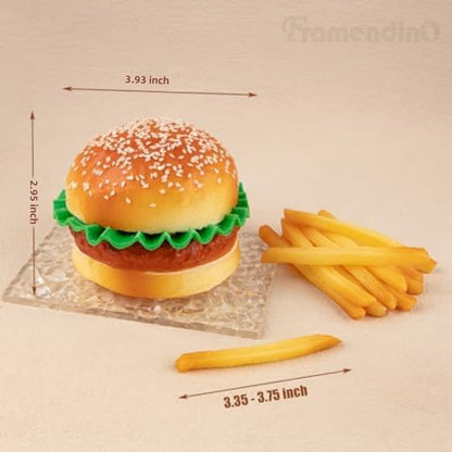 Framendino, 13 Pack Artificial Hamburger Fake French Fries Faux Burger Realistic Food Model Lifelike Props for Display Photography