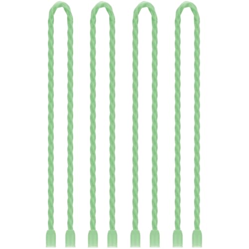 4Pcs 18Inch Silicone Cable Ties Reusable Steel-Core Wire Twist Tie Straps | for Bundling and Organizing Colorful Bendable Holder Strap for Indoor and Out All Purpose, Green - color: Green, size: 18 Inch