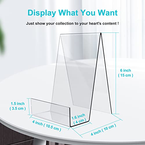 Boloyo Acrylic Book Stand with Ledge,6PC 6 Inch Clear Acrylic Display Easel Transparent Display Stand Holder Tablet Holder for Displaying Books,Magazine,Plate,Pictures,Artworks, CDs - size: 6 inch(6PC)