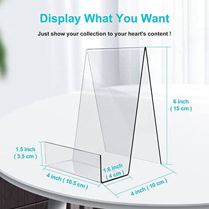 Boloyo Acrylic Book Stand with Ledge,6PC 6 Inch Clear Acrylic Display Easel Transparent Display Stand Holder Tablet Holder for Displaying Books,Magazine,Plate,Pictures,Artworks, CDs - size: 6 inch(6PC)