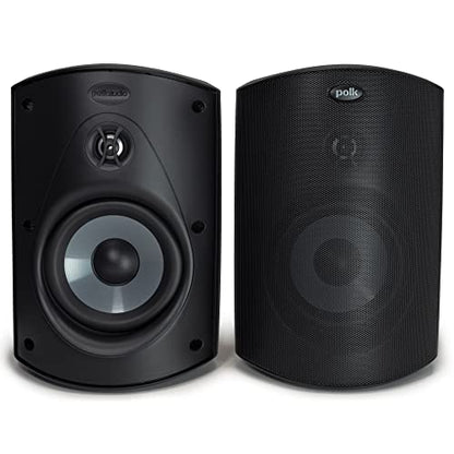 Polk Audio Atrium 5 Outdoor Speakers with Powerful Bass (Pair, Black), All-Weather Durability, Broad Sound Coverage, Speed-Lock Mounting System (Pack of 6) - color: Black, size: 6 Speakers, style: Atrium 5