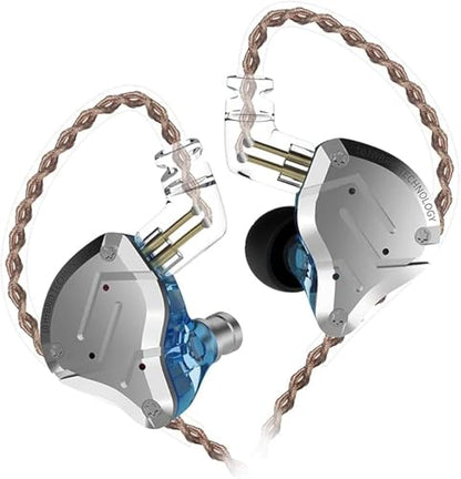 KZ ZS10 Pro Noise Cancelling Monitor Headphones, 4BA+1DD in-Ear HiFi Metal Earphones with Stainless Steel Faceplate, HiFi Gaming Earbuds IEM Earphones, 2 Pin Detachable Cable (Blue,Without Mic) - color: Blue, size: without Mic