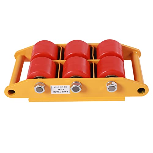 8T Industrial Machinery Mover Heavy Duty Machine Skates W/360° Rotation Cap, 6 Roller Wheels Machinery Skate Dolly 17600lbs Heavy Equipment Movers Dolly Warehousing Transportation Mover Tool