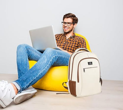 MATEIN 15.6 inch Travel Laptop Backpack, Cute Anti Theft Slim Sturdy Bag | Water Resistant, College Computer Bag, Daily Commute & Travel, Gift for Men & Women Nurse Teacher, Everyday Carry Lightweight - color: Beige Brown, size: 15.6 Inch