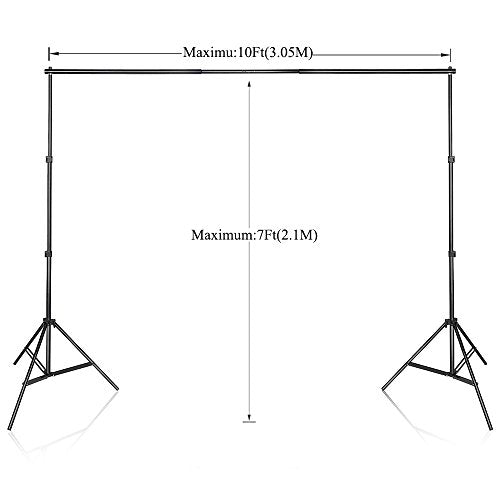 SLOW DOLPHIN Photo Video Studio 10x7ft(WxH) Adjustable Backdrop Support System Kit Background Stand with Carry Bag