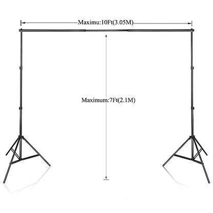 SLOW DOLPHIN Photo Video Studio 10x7ft(WxH) Adjustable Backdrop Support System Kit Background Stand with Carry Bag