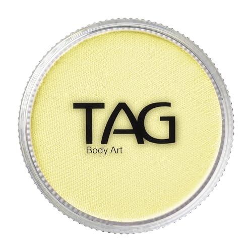 TAG Professional Face and Body Paint, Pastel Yellow 32gm, non toxic, hypoallergenic, easy to wash off, ideal for Kids Parties, Halloween, Cosplay and Events