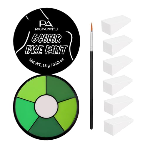 Green Face Body Paint, 6 Colors Body Paint SFX Makeup Palette | Cream Washable Green Face Paint for Adults Cosplay, Halloween SFX Costumes Body Paint for Witch, Monster, Costumes Party - color: Witch Makeup