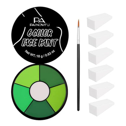 Green Face Body Paint, 6 Colors Body Paint SFX Makeup Palette | Cream Washable Green Face Paint for Adults Cosplay, Halloween SFX Costumes Body Paint for Witch, Monster, Costumes Party - color: Witch Makeup