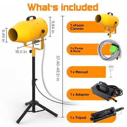 Foam Party Machine,1000W Outdoor Foam Machine With Adjustable Tripod Stand | Continuous Foam Output, 3-5m Spray Distance, Water Pump Design, 34-46 Inch Adjustable Stand for Lawn and Backyard - color: Yellow4