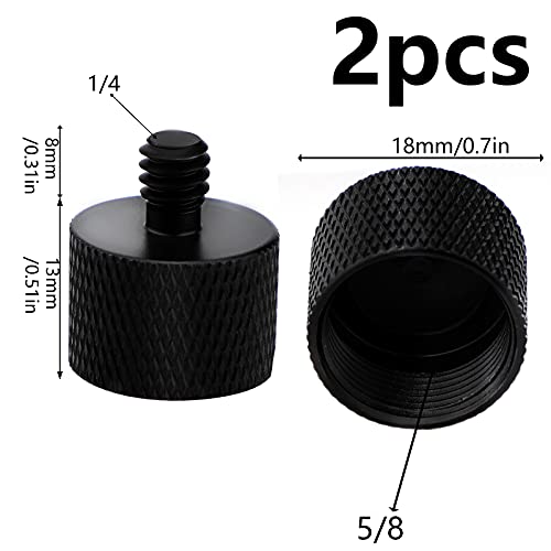 SAVITA 2pcs Mic Foot Adapter Screw Thread Adapter 5/8 to 1/4 Tripod Screw Adapter for Camera Monitor Microphone Stand - size: 5/8 à 1/4