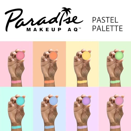 Mehron Makeup Paradise AQ - PASTEL PALETTE, Water-Activated Face Paint | 8 Color Professional Face & Body Paint Makeup for Cosplay, Theater, & Halloween. Vegan, Cruelty-Free, & Made in USA. - color: Magnetic Palette - Pastel