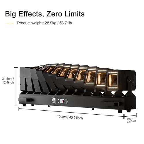 SHEHDS GalaxyJet 12x60W RGBW LED Moving Head Wave Bar Light | Beam & Wash Stage Lighting with Single LED Swing Control, Perfect for stage, DJ, party, church, and club